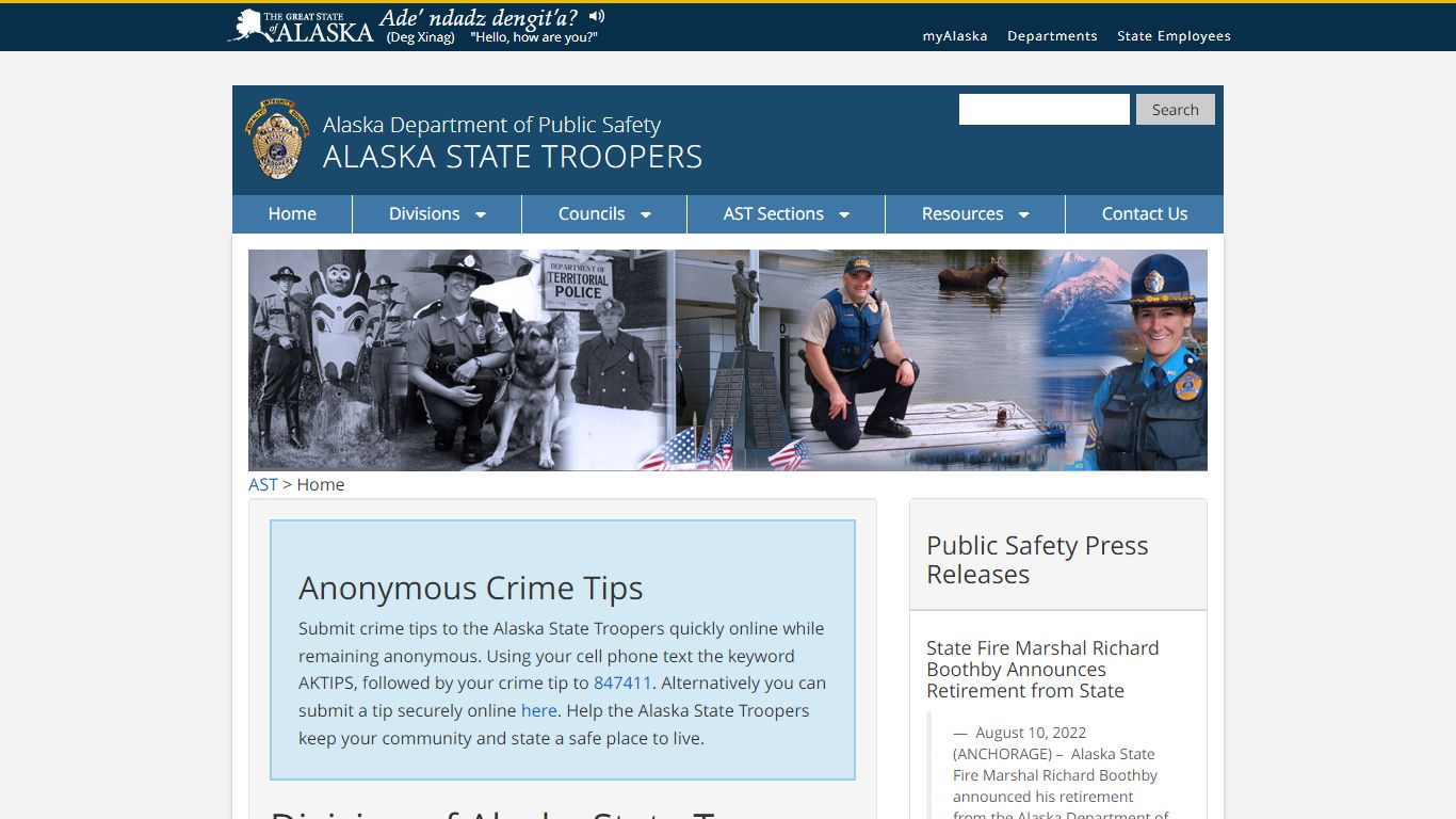 Home - AST - Alaska Department of Public Safety - Alaska State Troopers